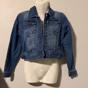 Nicole Miller Dark Blue Cropped Denim Jacket